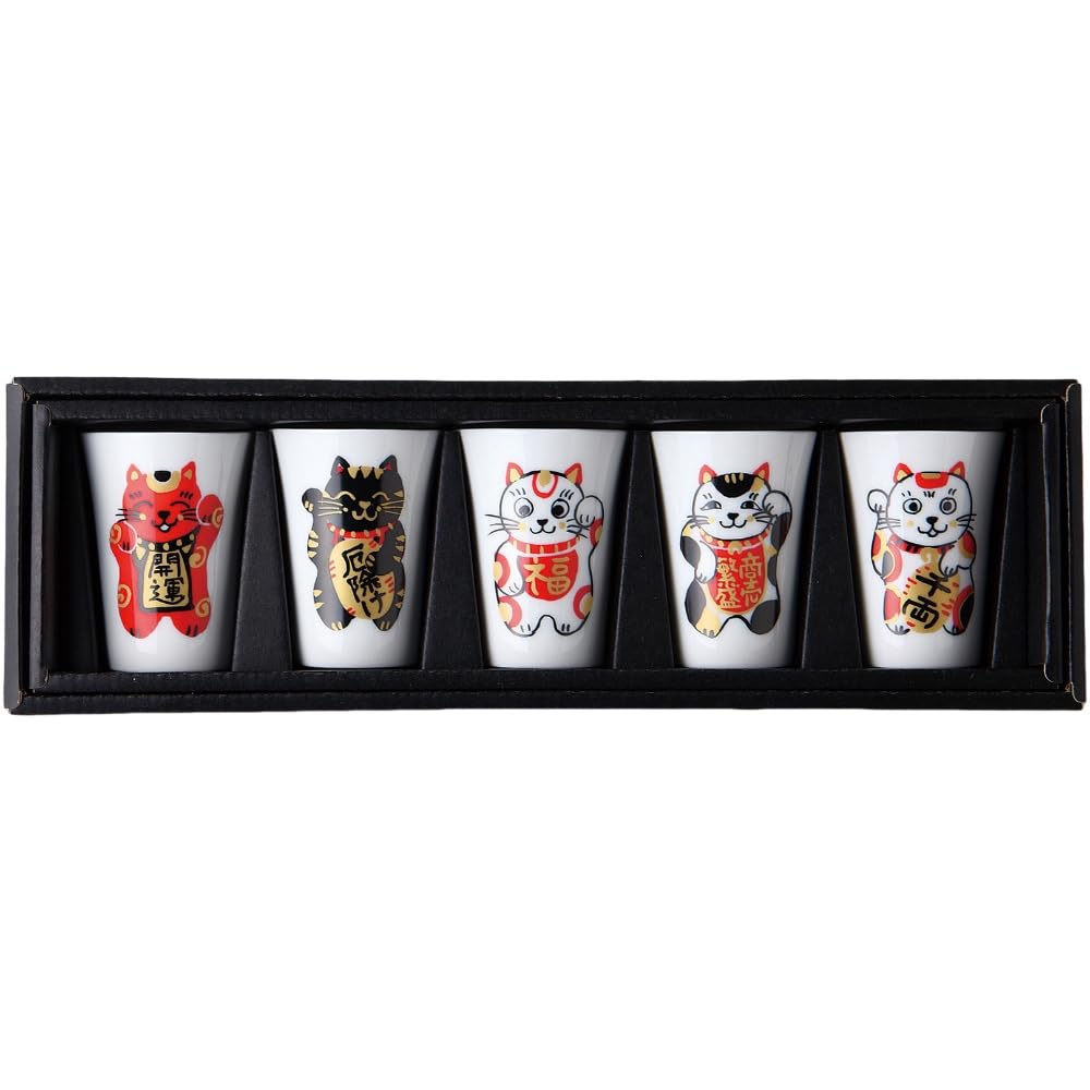 

Fukuraku Cold Sake Cup x x Mino Made in Japan Ale-net Set, W5.2 D5.2 H7cm, Porcelain, Ware,