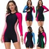 European and American Swimsuit Women's One-piece Long-sleeved Surf Suit New Boxers Wetsuit Conservative Zipper Swimsuit