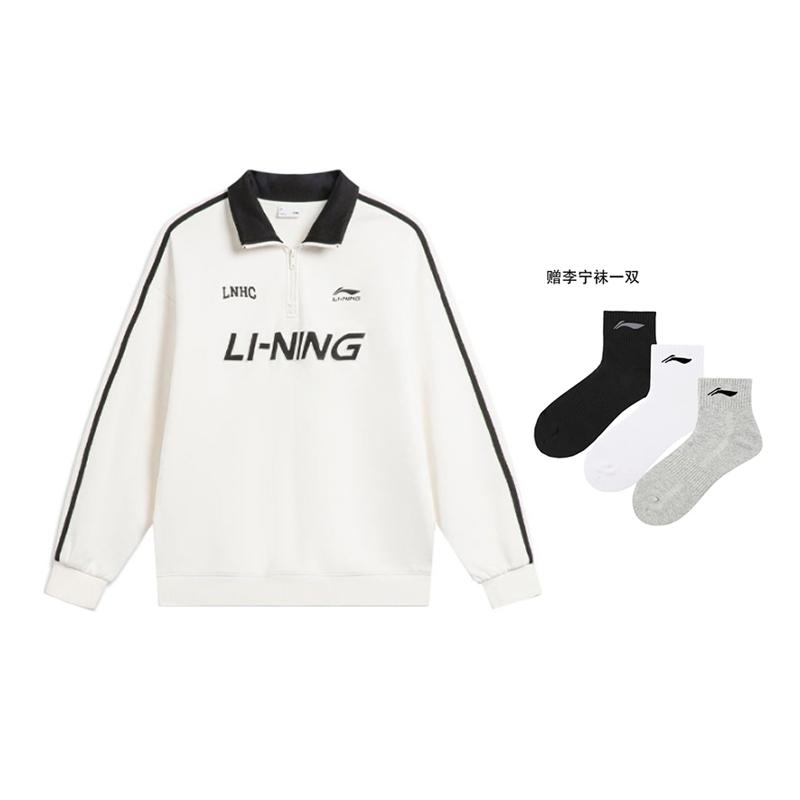 Li Ning Sports Fashion Collection Sweatshirt Unisex Ivory AWDU919-1