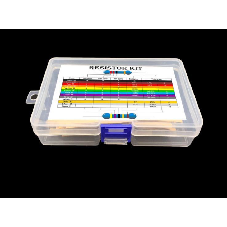 600Pcs (30 Values X 20pcs) 1/4W 1% Metal Film Resistors Set 1 Ohm - 4.7Mohm 1/4 Watt High Precision MF Resistance Kit Assortment