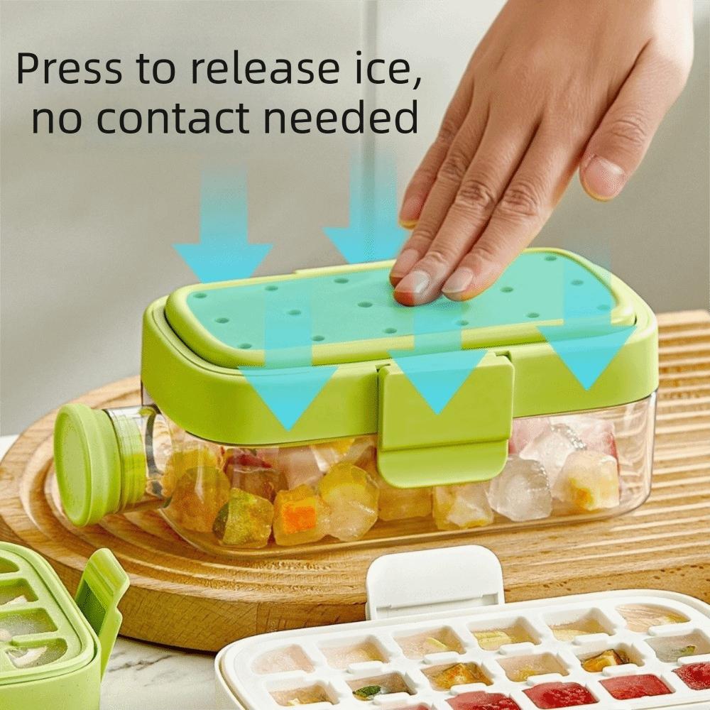 Press Type Cooling Cup Water Bottle Easy Release Ice Make Bottle Ice Cube Mold  Summer
