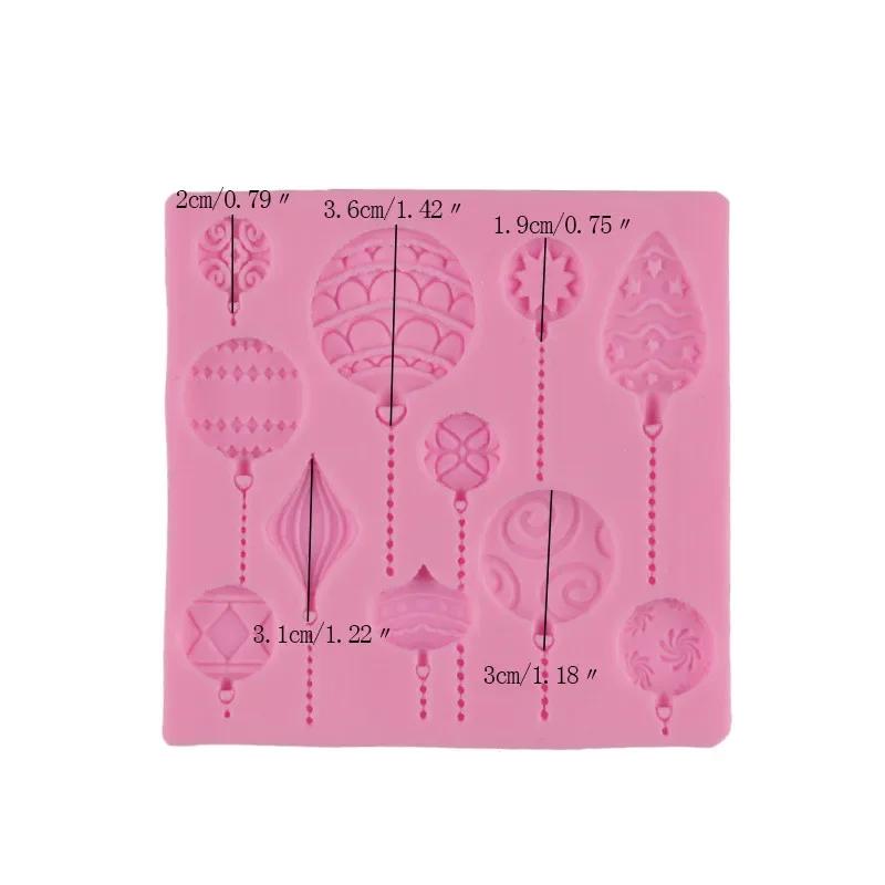 Christmas Ball Shape Handmade Creative Silicone Mould Christmas Ornament Fondant Cake Mold Emboss Cutter Cake Craft Accessories