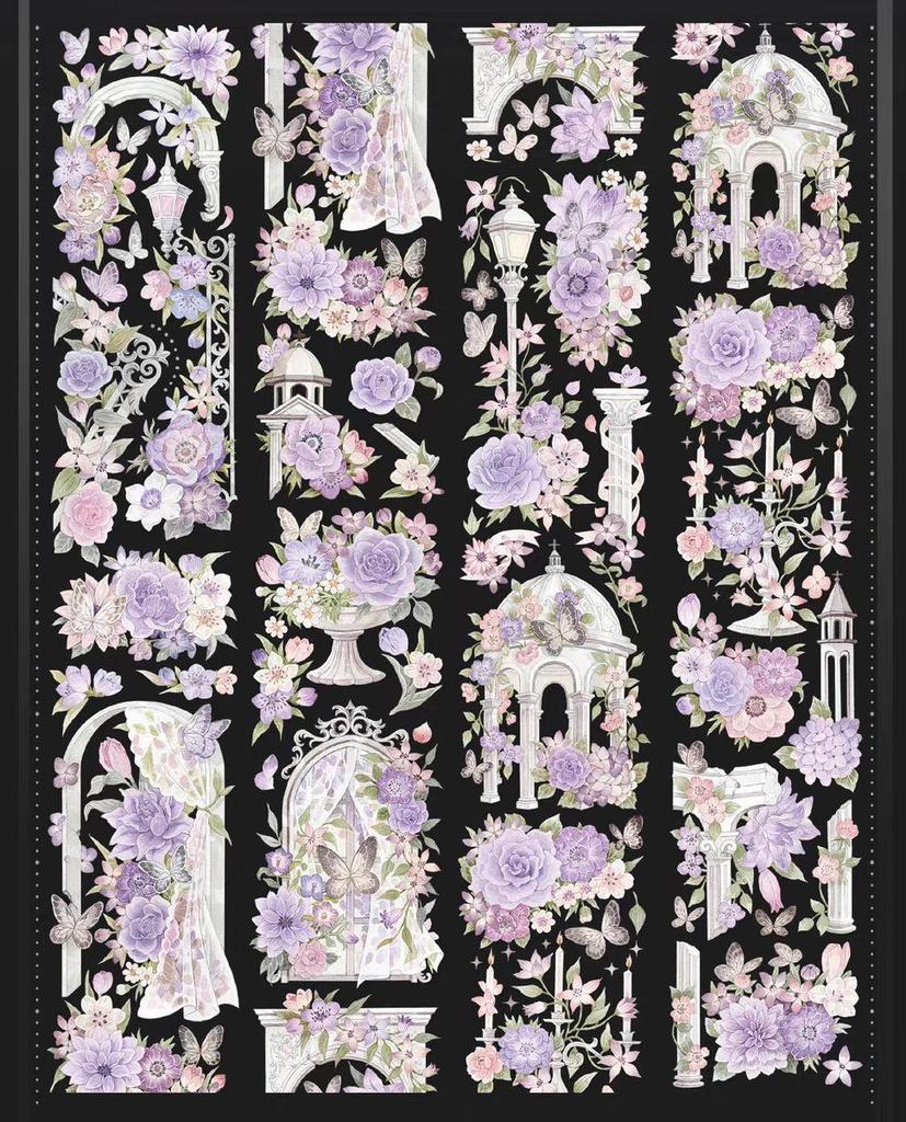 Falling Sunset Tide Washi Tape & Stickers for Journals: Flowing Hemp Ancient Style