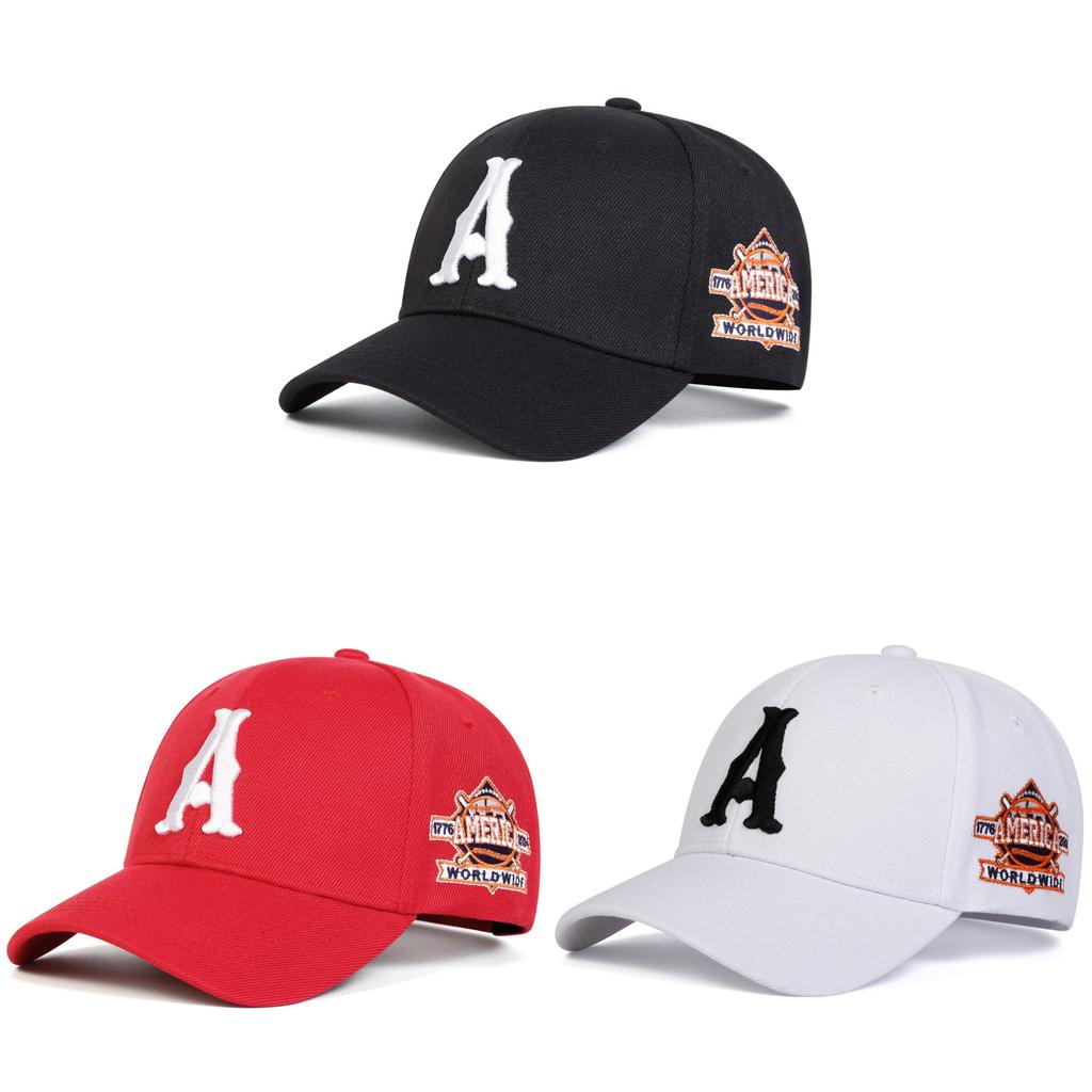 American Style Baseball Cap With Embroidered Letters And Adjustable Fit For Casual Wear