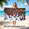 Toalla de Playa Secado Rápido Tema Navideño Impresión de Nombre y Texto Personalizado Toalla Grande Resistente a la Arena Vacaciones en la Playa