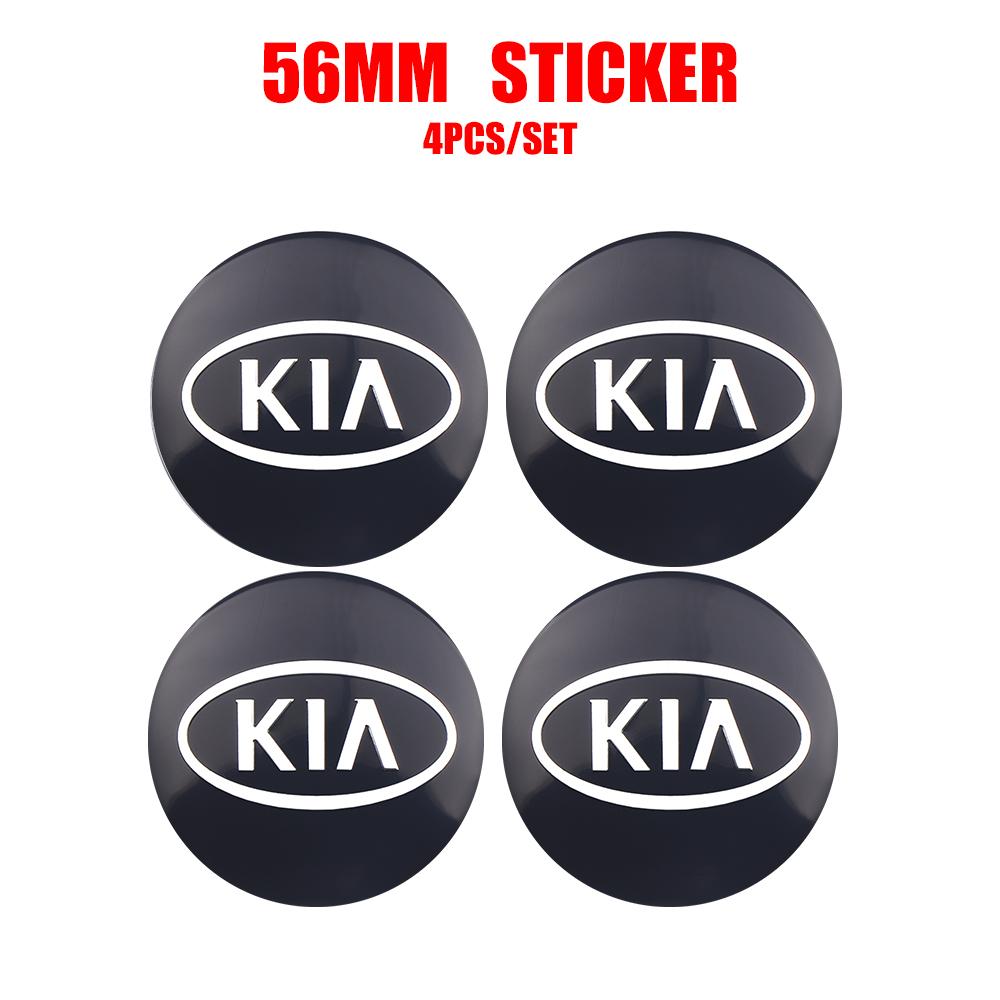 2026 Hot Car Sticker 4PC 56mm 60mm Car Wheel Center Covers Sticker Hub Cap Decoration For KIA Ceed Sorento K5 Rio Sportage Soul