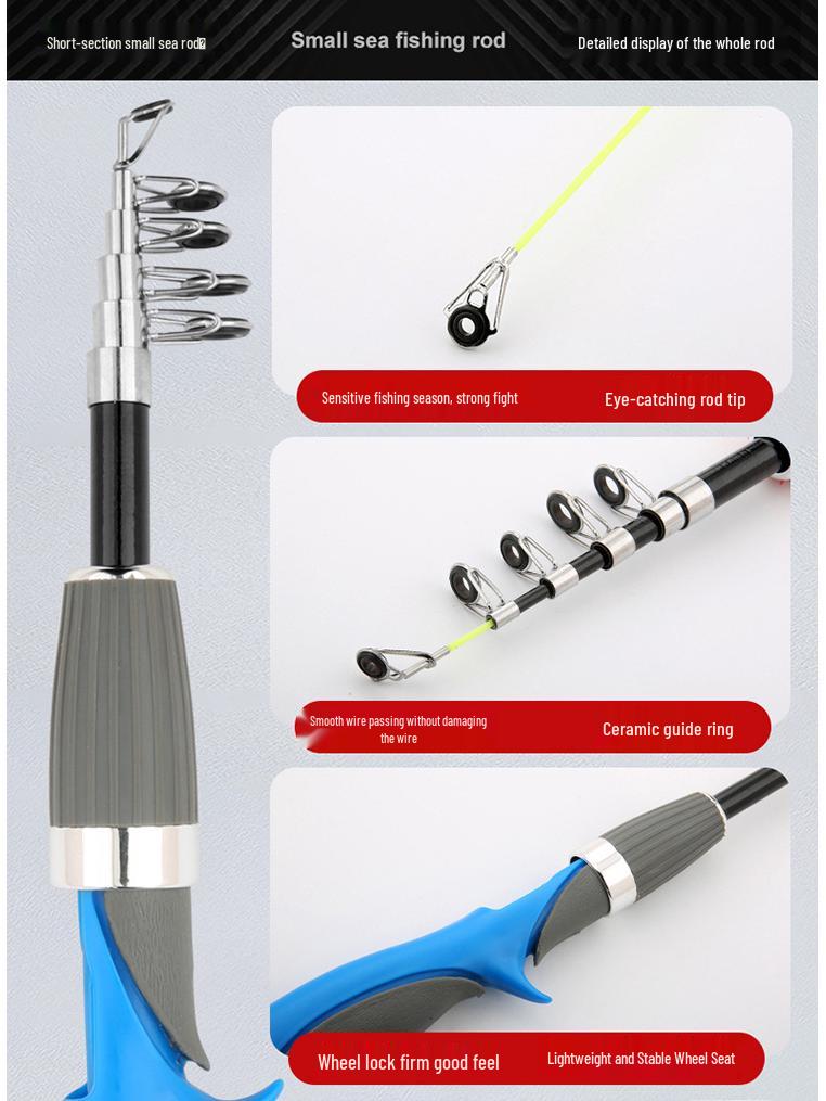 Cross-Border Fiberglass Mini Sea Casting Rod for Shore & Raft Fishing