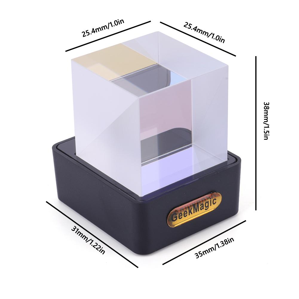 GeekMagic GIFTV Crystal Cube Holographic Mini Electric Digital Clock Desktop Smart Weather Station DIY Animations Photo Display