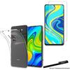 Tempered Glass for Xiaomi Redmi Note 9 and Transparent Soft Protective Case with Toproduits® Stylus