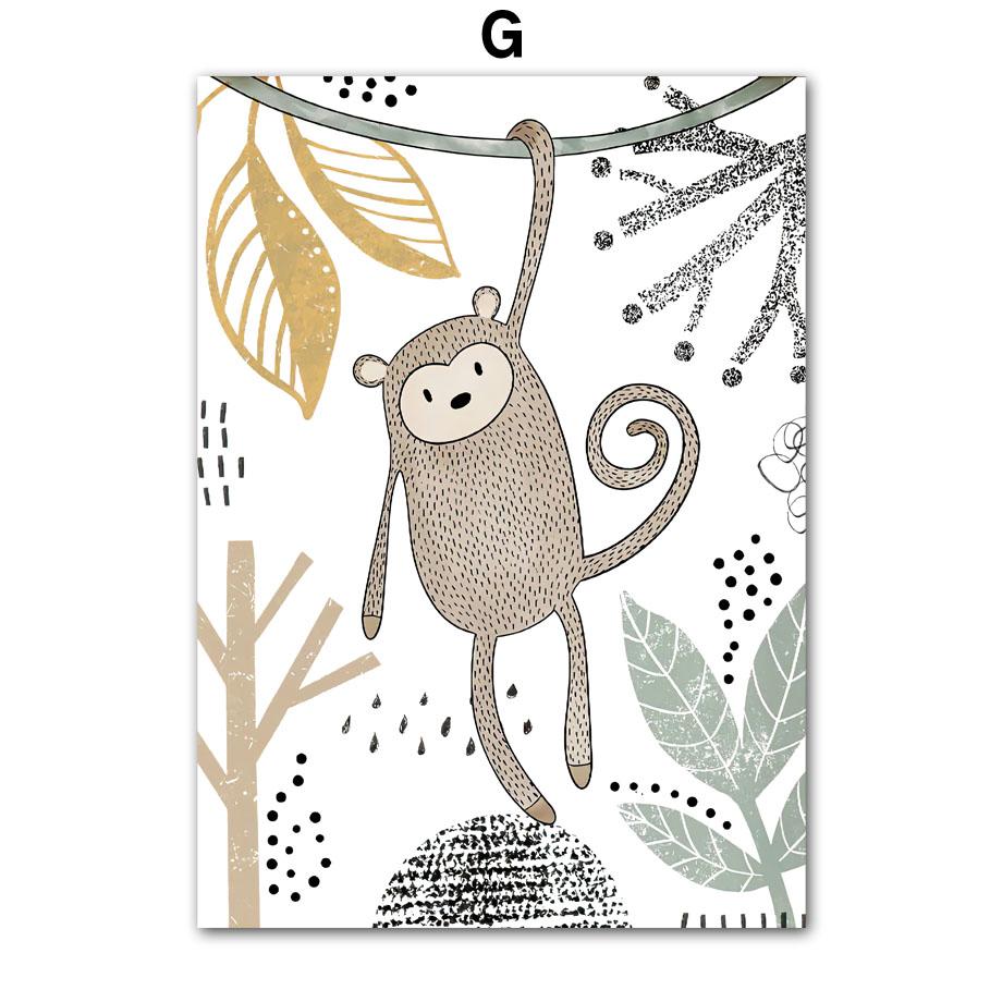 

Лев, слон, жираф, тигр, детская печать, джунгли, животные, плакаты на скандинавскую тему, настенная живопись на холсте, фотографии, декор для детской комнаты 40X50 cm No Framed