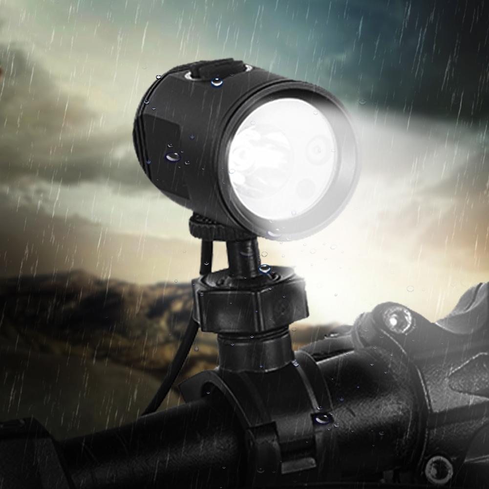 Bike Front Light Lamp with Record Camera Battery Cycling Accessory for Bicycleblack
