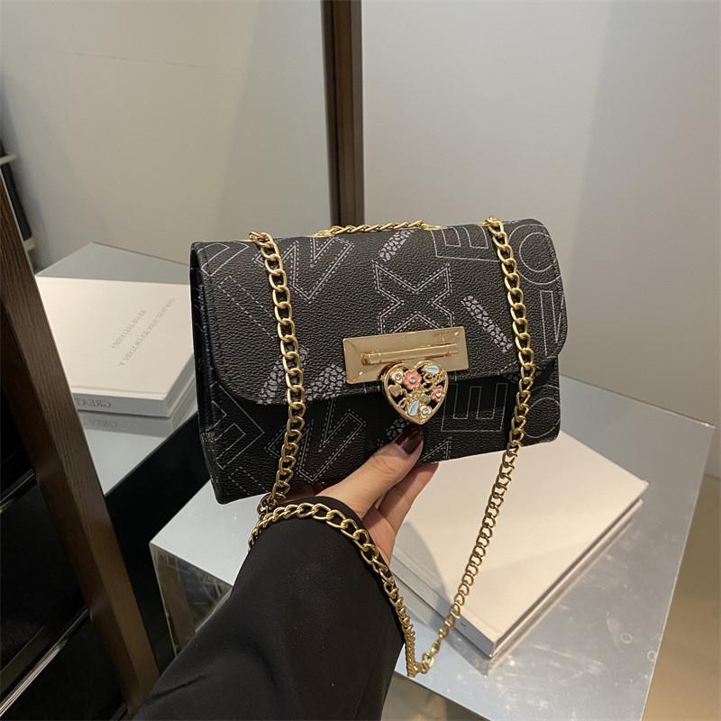 Stylish Women s Crossbody Bag Trendy Chic Small Square Pu Shoulder Handbag чёрный