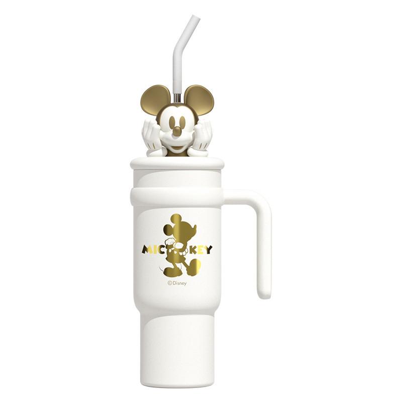 Disney Mickey Mouse Straw Lid Insulated Travel Mug With Handle For Kids And Students