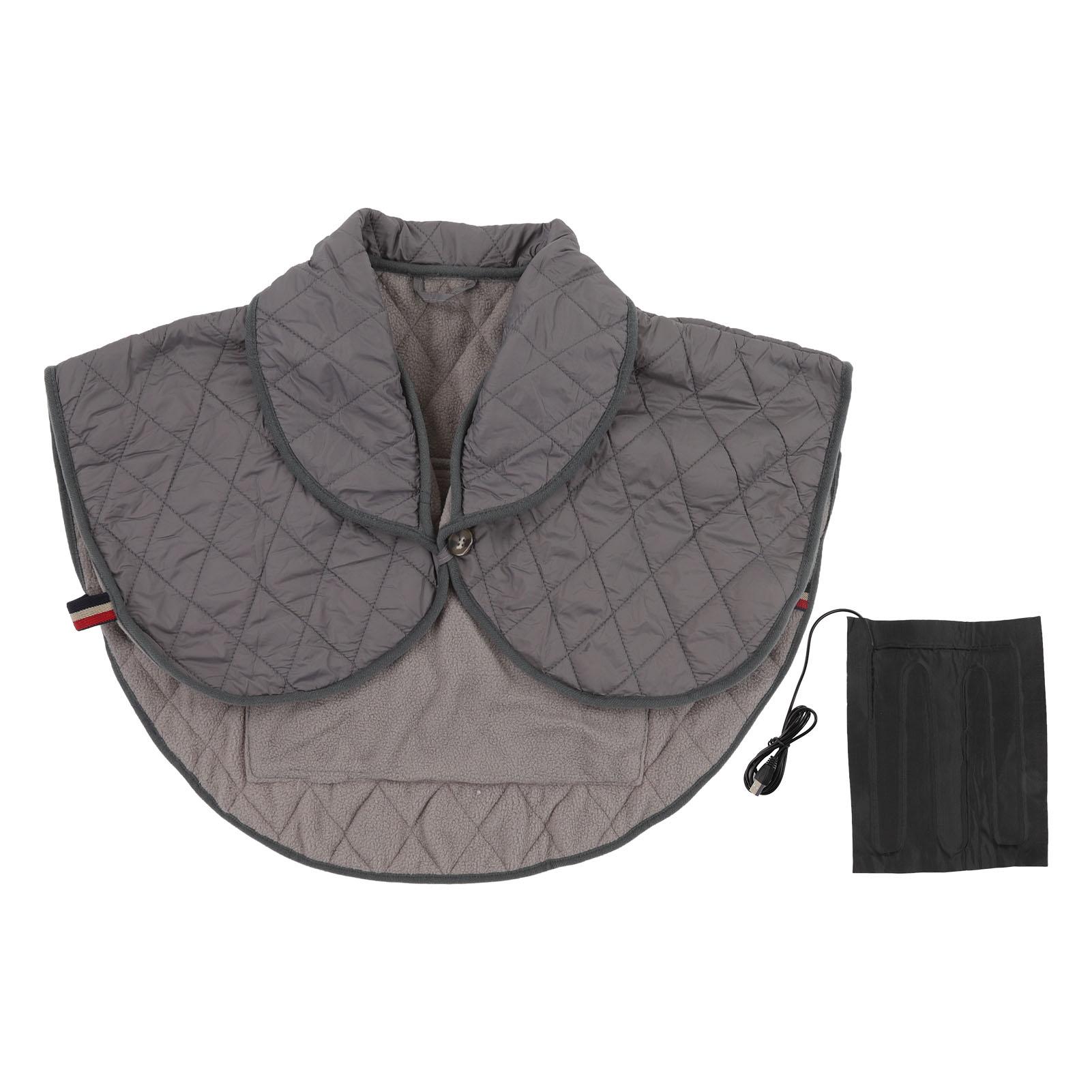 Shoulder Heating Pad Cold Proof Polyester Fiber USB Power Supply Unisex Electric Heated Shawl for серый