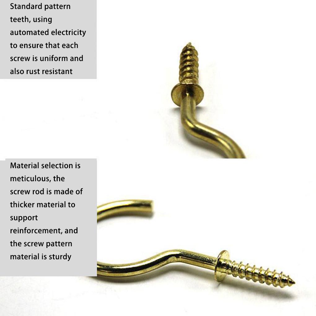 Kopp Sau Øye Skulderkrok Skruer Selvgjengende Hekling Metall Takbelagt Feste Spiralkrok Vindu DIY