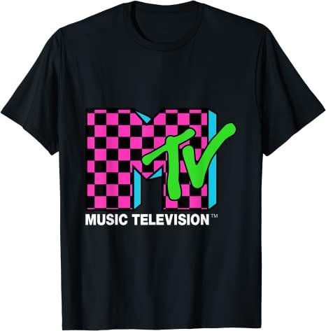 MTV Beach Island Flamingo Logo Vintage Graphic TShirt MTV Sunset Shape Boombox Checker Design Tee Top Unisex on The Moon Outfits
