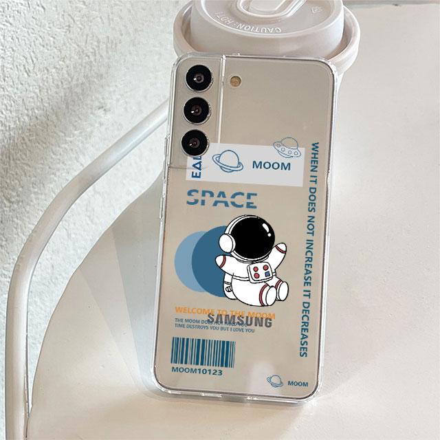 Przezroczyste etui na Samsung Galaxy S22 S20 FE S21 Plus S10 Lite S9 S8 S10e Note 20 Ultra 10 Lite 9 8 Pokrowiec na telefon Kreskówkowy Astronauta