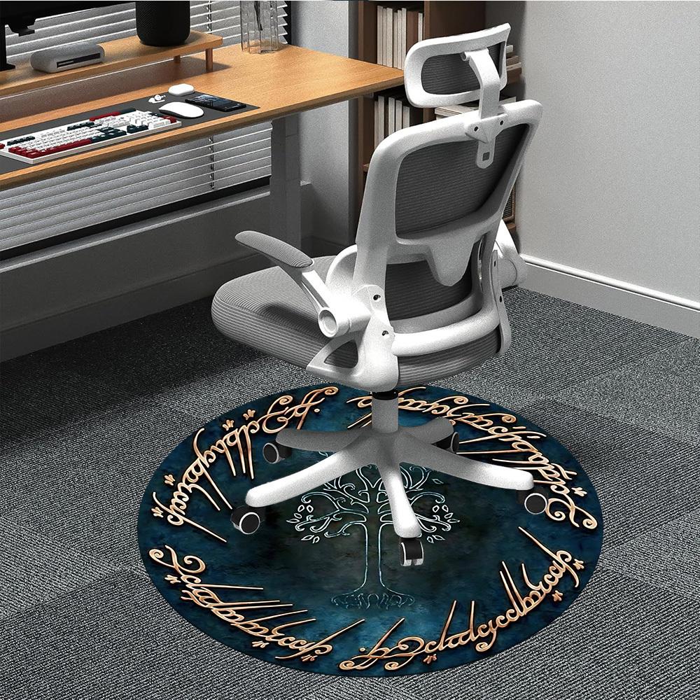 

1pc Lord of the Rings Office Round Area Rug, Under Office Chairs Bedroom Living Room Home Decor a0926066 80cm by 80cm