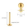 Right Grand ASTM F136 Titanium CZ North Star Flat Back Earring 16G Tiny Starburst Helix Cartilage Stud Earlobe Piercing Jewelry