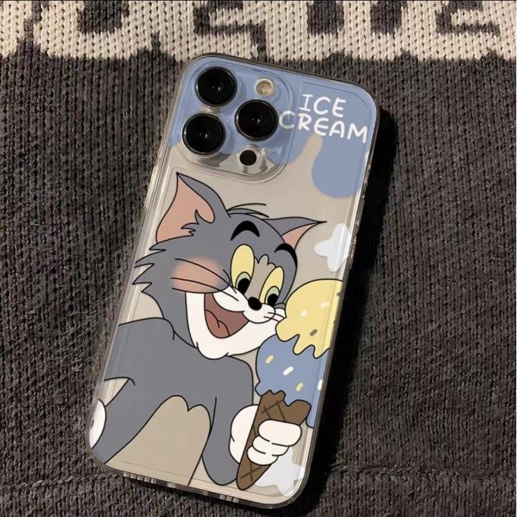 Cute Cartoon Tom and Jerry for Apple 16/16promax Phone Case 12/11pro Transparent Xr/xs