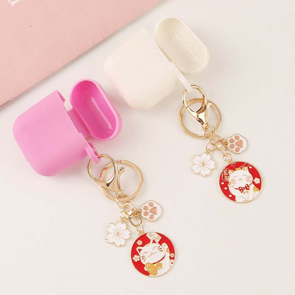 

Подарочная мультяшная металлическая сумка Kawaii Maneki Neko, украшение для ключей, аксессуары, талисман на удачу, кулон, кольцо для ключей с котом