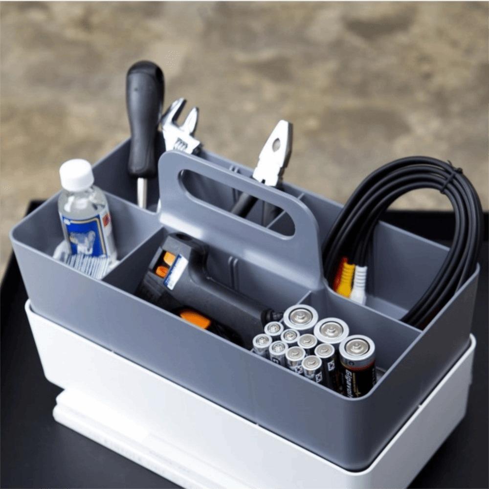 Plastic Portable Storage Organizer Segmented Multi-functional Makeup Carrying Bin Storage Basket Pen Holder Desktop Storage Box