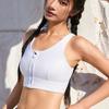High-strength Shockproof Gathered Fitness Wear with Fixed Cups Thin and Beautiful Back Yoga Wear Front Zipper Sports Bra