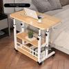 Adjustable Multi-Layer Bookshelf & Movable Laptop Table with Wheels