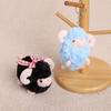 Cute Fluffy Sheep Plush Keychain Soft Fuzzy Fabric Lovely Bow Accent Backpack Charm for Girls Daily Wear