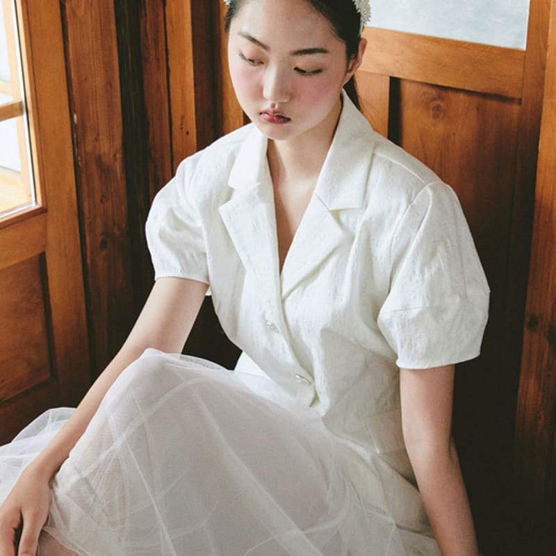 GANISONG Bridal Audrey Pearl Hairband_white