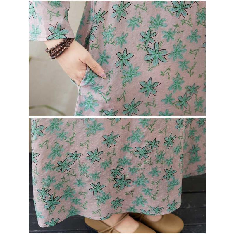 New Round Neck Lazy Dress Minimalist Long Sleeve Extra Long Dress Vacation Style