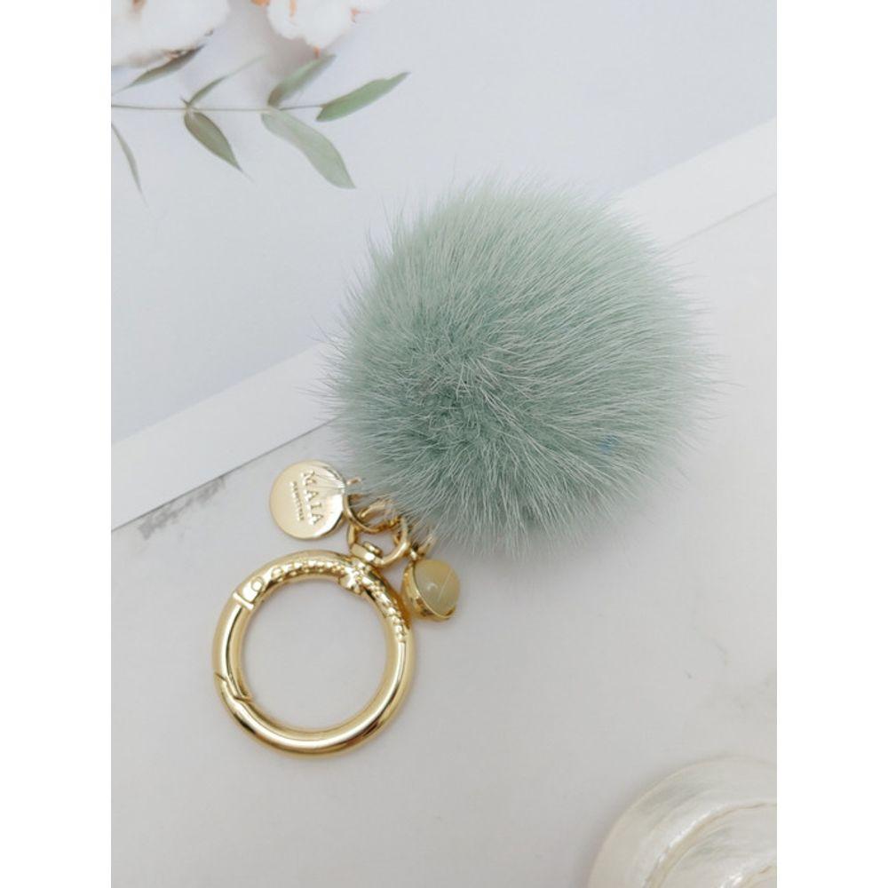 MAIA Mink Fur Keychain & Charm - Mint
