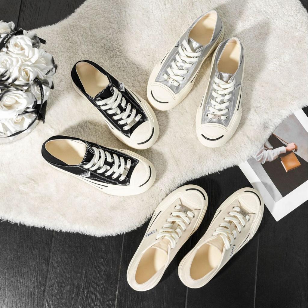 Su Yinyin has the same shoes for women's summer classics, smiles, thick soles to increase height, casual canvas shoes, board shoes, white shoes, wom