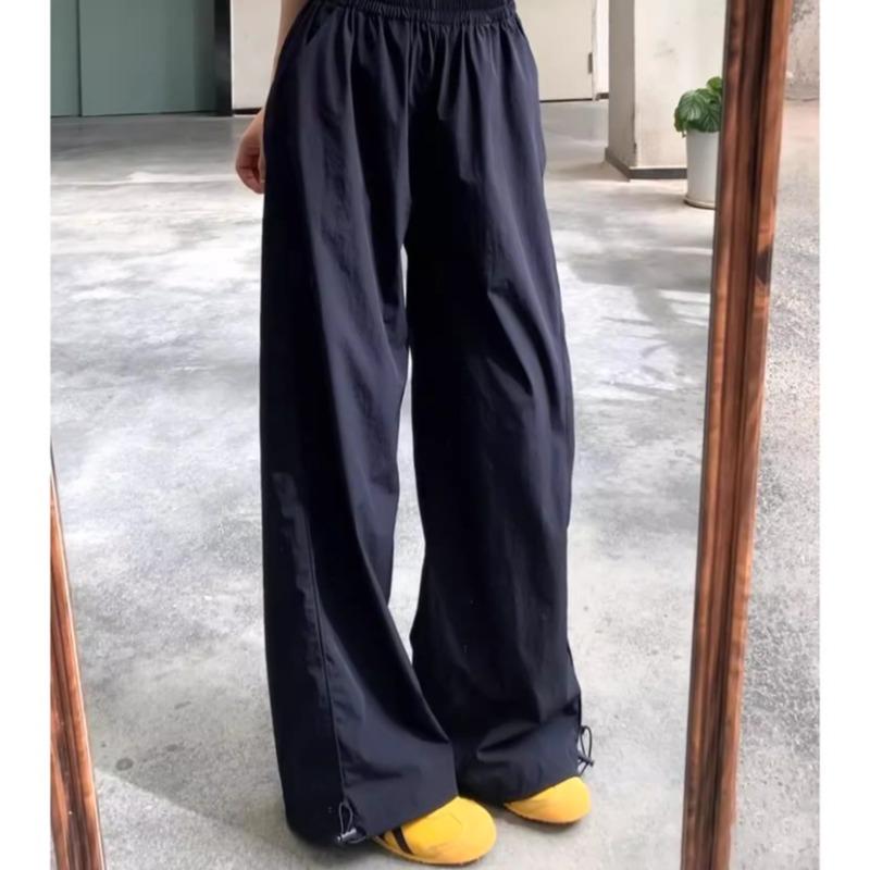 Quick-drying Work Pants for Women In Summer Thin New Style Small Elastic High Waist Drooping Wide-leg Pants