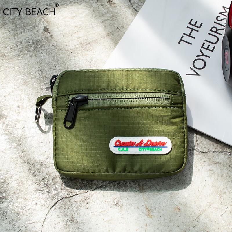 

CITY BEACH Portable Canvas Coin & Card Holder