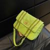 New soft leather single high-end shoulder bag rhombus chain bag fashion embroidery thread underarm messenger bag bag bag