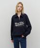 Malittepeulangsowajeobeo Baseball Logo Collar Half Zipup Sweatshirt Navy