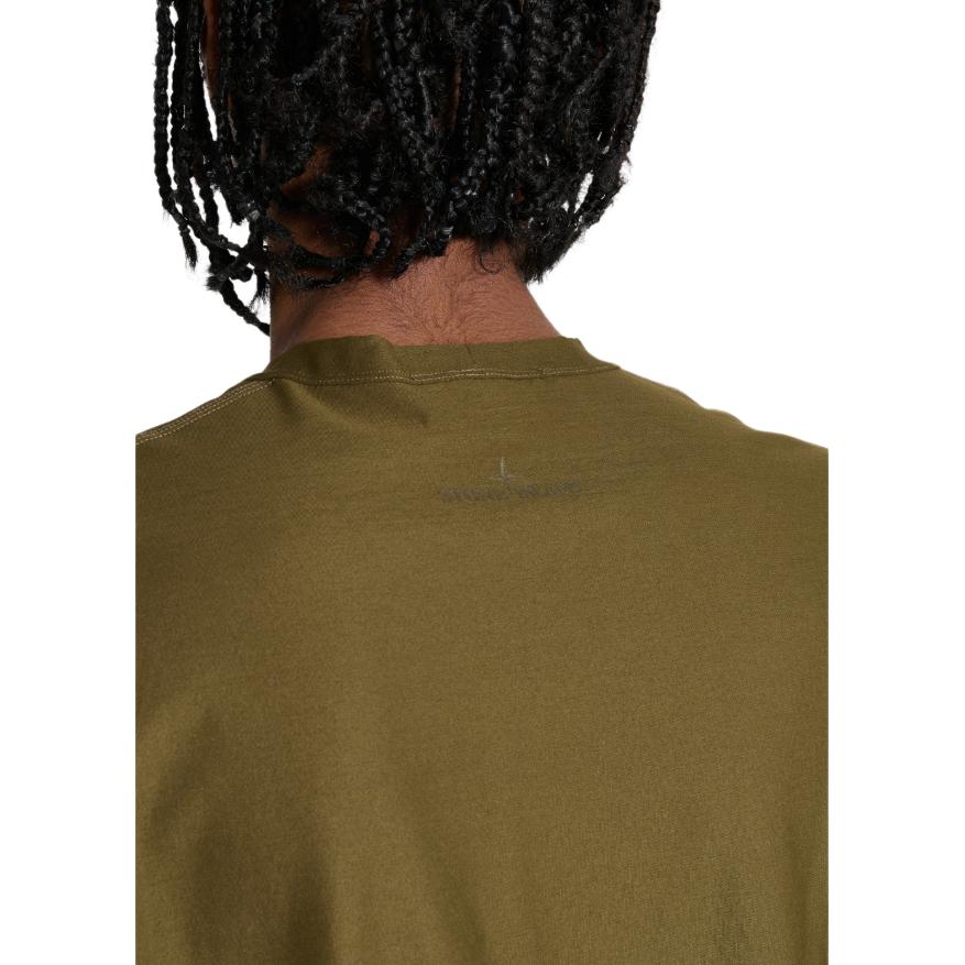STONE ISLAND Pánské tričko s krátkým rukávem, minimalistické, jednobarevné, ležérní, univerzální, s kulatým výstřihem, řada Ghost, 8115205F8V0054