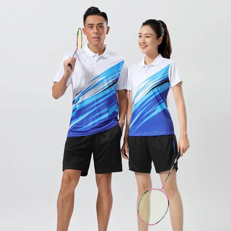 Unisex Badminton Tennis Polo Shirt Set Sportswear Training Jersey Custom Print Athletic Wear