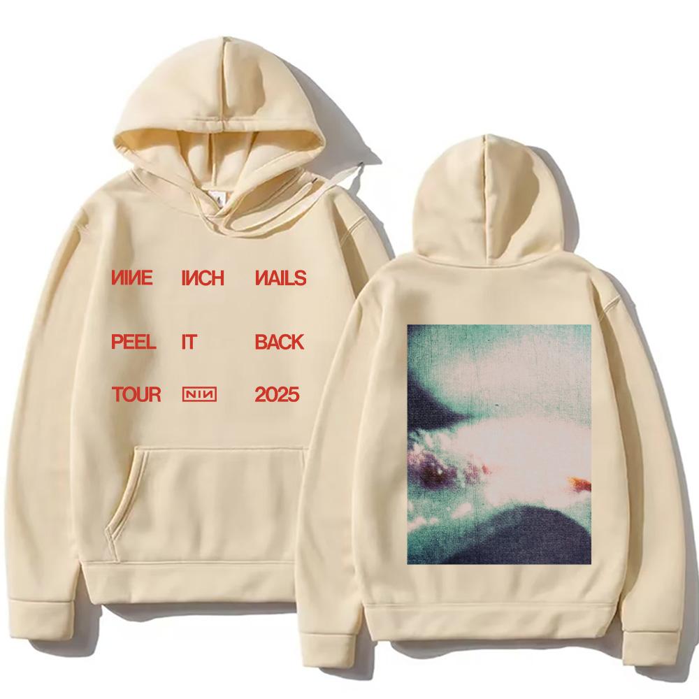 Mikiny Rocková kapela Nine Inch Nails Peel It Back Tour 2025 Mikina s kapucí Hip Hop Unisex Streetwear Tričko Pánské Dámské Oblečení Pulovr