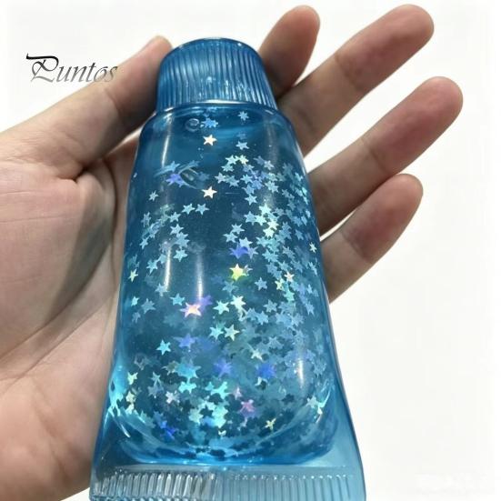 TPR Stress Toy Clear Toothpaste Tube Squeeze Toy, Relief Star Glitter Slow Rising Soft Transparent Sensory Anti-stress Hand
