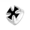Personalized Vintage Black Oil Drip Cross Men's Ring Jewelry Wear and Match Accessories