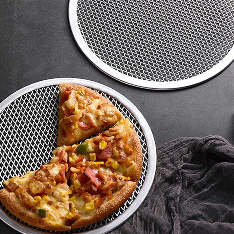 AEE4-3Pcs Pizza Screen 12 Inch Restaurant-Grade Pizza Rack With Seamless Edge Round Pizza Baking Pan Baking Tool