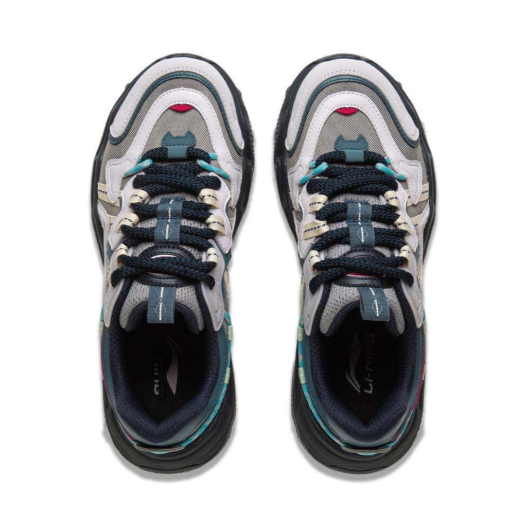 Li-Ning Cat Paw Lite 2 Classic Versatile Retro Thick Sole Non-Slip Wear-Resistant Increased Height Low-Top Dad Shoes Women Sneakers AGCV030-1