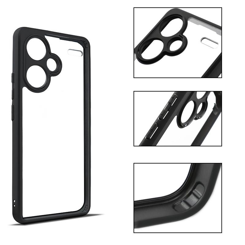 For Xiaomi Redmi Note 13 Pro+ 5G Slim-Fit TPU+PC Clear Phone Cover Dustproof Phone Shell Case