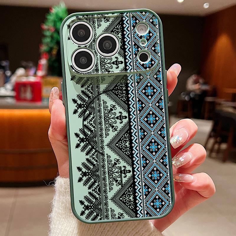 

Красочный чехол-мандала с цветочным узором для iPhone 17 Pro Max iPhone 16 15 14 13 Pro Max Магнитный для Magsafe Гибридный чехол из ТПУ+ПК Матовый iPhone 16 зелёный