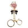 Strass Nøkkelring Multifunksjonell Søt Katteform Jente Bling Ryggsekk Nøkkelring Rosefarget