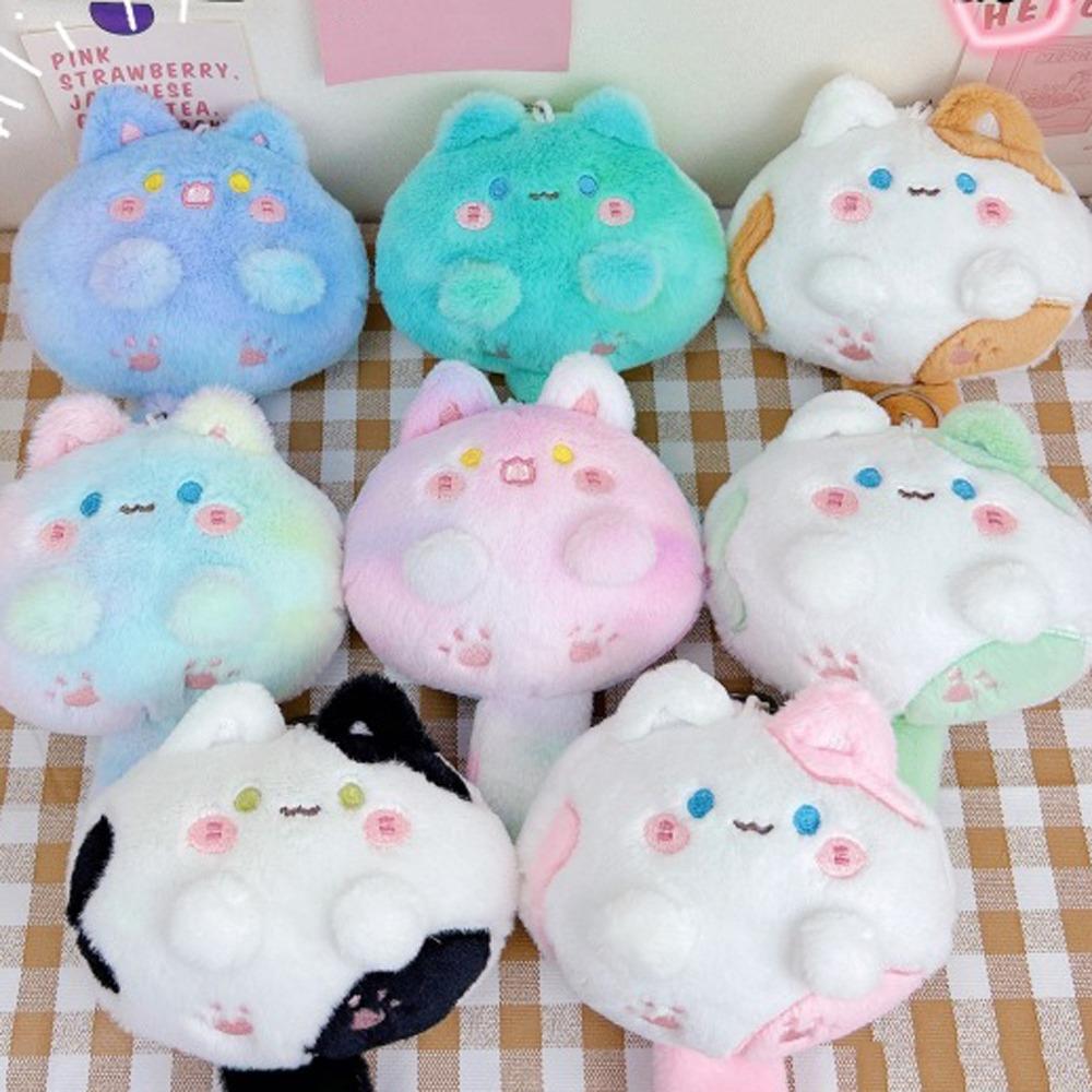 Pendant Long Tailed Cat Plush Keychain Cartoon Soft Stuffed Cat Keyring  Girls Gift