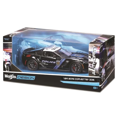 Maisto 1/24 scale Chevrolet Corvette Z06 2015 Custom Authority Series / Diecast Model Car, Finished Model 32516