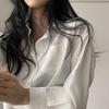 Simple Single Breasted Loose Casual Solid Long Sleeved Shirt And Blouse Office Lady Trend Short Top Simple Elegant White Clothes